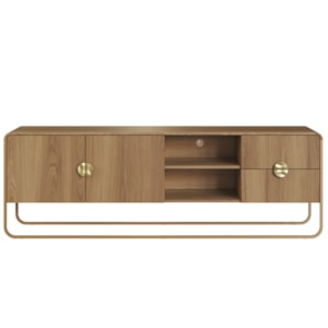 Rack Bancada Organica TV 65 Pol 180 cm 28076 Hanover Dourado Artesano