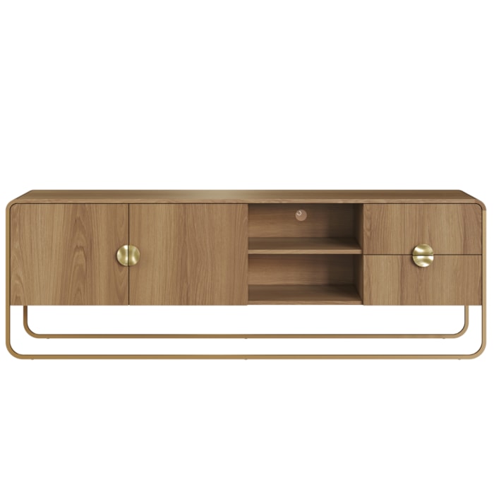 Rack Bancada Organica TV 65 Pol 180 cm 28076 Hanover Dourado Artesano