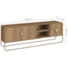 Rack Bancada Organica TV 65 Pol 180 cm 28076 Hanover Dourado Artesano