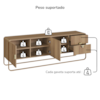 Rack Bancada Organica TV 65 Pol 180 cm 28076 Hanover Dourado Artesano