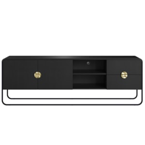 Rack Bancada Organica TV 65 Pol 180 cm 28076 Nero Preto Artesano