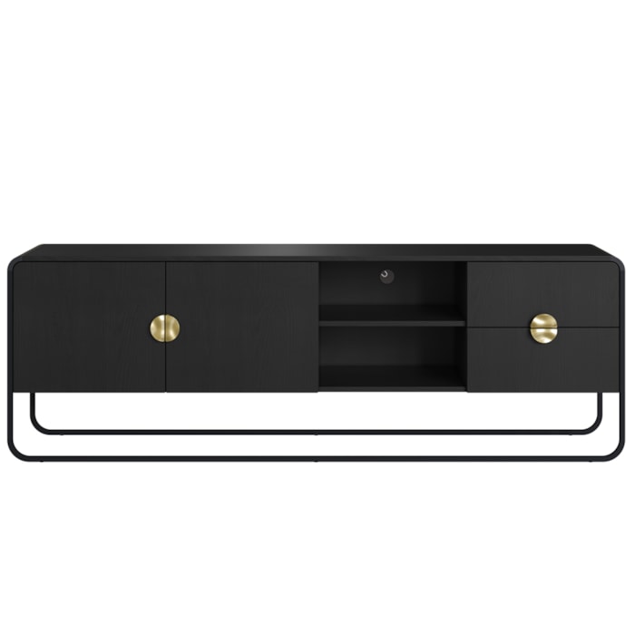 Rack Bancada Organica TV 65 Pol 180 cm 28076 Nero Preto Artesano