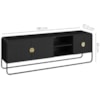 Rack Bancada Organica TV 65 Pol 180 cm 28076 Nero Preto Artesano
