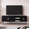 Rack Bancada Organica TV 65 Pol 180 cm 28076 Nero Preto Artesano