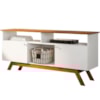 Rack Bancada Para TV 43 Pol Amsterda 140 cm Branco Nature Tebar