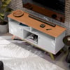 Rack Bancada Para TV 43 Pol Amsterda 140 cm Branco Nature Tebar
