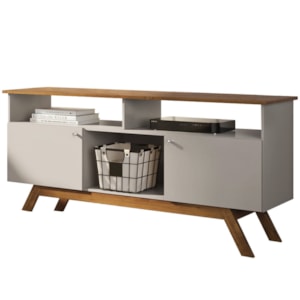 Rack Bancada Para TV 43 Pol Amsterda 140 cm Off White Nature Tebar