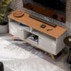 Rack Bancada Para TV 43 Pol Amsterda 140 cm Off White Nature Tebar
