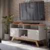 Rack Bancada Para TV 43 Pol Amsterda 140 cm Off White Nature Tebar