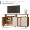 Rack Bancada Para TV 50 Pol 1 Porta 136 cm Maxx Cedro Areia RUDK