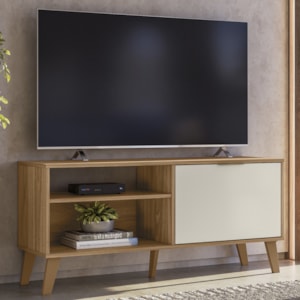 Rack Bancada Para TV 50 Pol 115 cm 6950 Nature Off White PLLA
