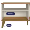 Rack Bancada Para TV 50 Pol 115 cm 6950 Off White Nature PLLA