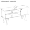 Rack Bancada Para Tv 50 Pol 1P 120 cm Pinho Off White ARLY