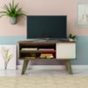Rack Bancada Para Tv 50 Pol 1P 120 cm Pinho Off White ARLY