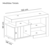 Rack Bancada Para Tv 50 Pol 1P 122 cm Pinho ARLY