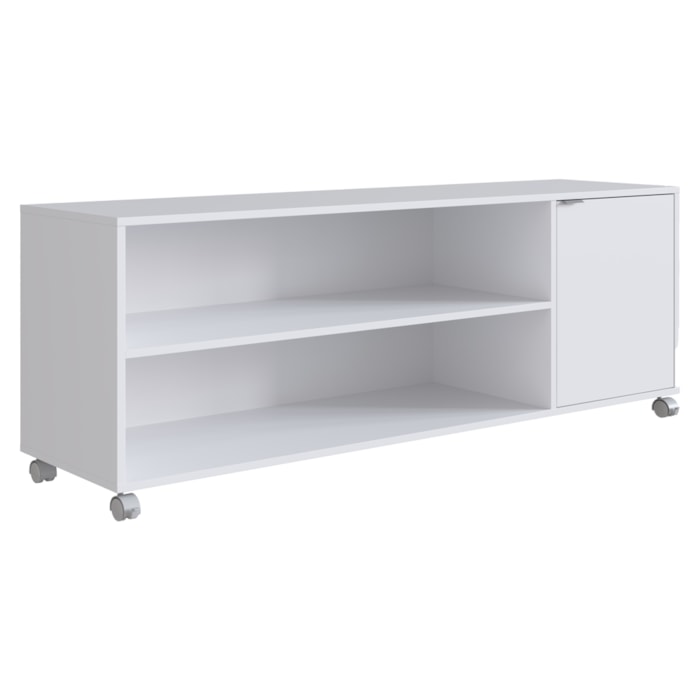 Rack Bancada Para TV 55 Pol Rodizio ABS 135 cm B57 Branco NOVAM