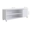 Rack Bancada Para TV 55 Pol Rodizio ABS 135 cm B57 Branco NOVAM