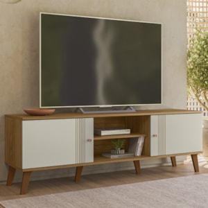 Rack Bancada Para TV 65 Pol 160 cm Denv Nature Off White PLLA