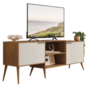 Rack Bancada Para TV 65 Pol 2 Portas 180 cm Prime Carvalho Areia RUDK