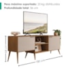 Rack Bancada Para TV 65 Pol 2 Portas 180 cm Prime Carvalho Bege RUDK