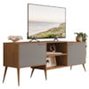 Rack Bancada Para TV 65 Pol 2 Portas 180 cm Prime Carvalho Cinza RUDK