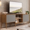 Rack Bancada Para TV 65 Pol 2 Portas 180 cm Prime Carvalho Cinza RUDK