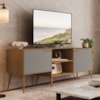Rack Bancada Para TV 65 Pol 2 Portas 180 cm Prime Carvalho Cinza RUDK