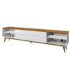 Rack Bancada Para TV 65 Pol Limit 181 cm Branco Nature Tebar