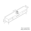 Rack Bancada Para TV 65 Pol Limit 181 cm Branco Nature Tebar