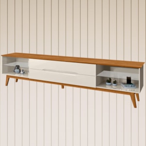 Rack Bancada Para TV 65 Pol Limit 181 cm Off White Nature Tebar