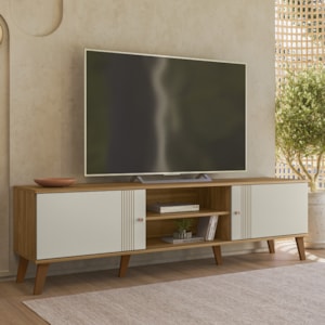 Rack Bancada Para TV 75 Pol 180 cm Denv Nature Off White PLLA
