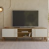 Rack Bancada Para TV 75 Pol 180 cm Denv Nature Off White PLLA