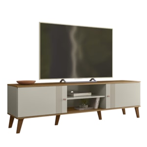 Rack Bancada Para TV 75 Pol 180 cm Denv Off White Nature PLLA Rack Bancada Para TV 75 Pol 180 cm Denv Off White Nature PLLA