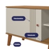 Rack Bancada Para TV 75 Pol 180 cm Denv Off White Nature PLLA