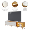 Rack Bancada Para TV 75 Pol 217 cm Amalfi Com Led Pes Madeira Naturale Off White Matte CLB