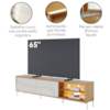 Rack Bancada Para TV 75 Pol 217 cm Amalfi Com Led Pes Metal Naturale Off White Matte CLB