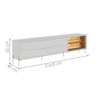 Rack Bancada Para TV 75 Pol 217 cm Amalfi Com Led Pes Metal Off White Matte Freijo CLB