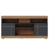 Rack Bancada Tv 47 Pol 136 cm Yara Noce Milano Preto Colibri