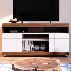 Rack Bancada Tv 47 Pol 136 cm Yara Nogueira Real Off White Colibri