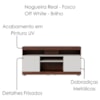 Rack Bancada Tv 47 Pol 136 cm Yara Nogueira Real Off White Colibri