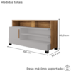 Rack Bancada Tv 48 Pol Pipa 108 cm Off White Cinamomo BECHARA