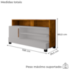 Rack Bancada Tv 48 Pol Pipa 108 cm Off White Naturalle BECHARA