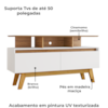 Rack Bancada Tv 50 Pol 120 cm Rubi Cinamomo Branco BECHARA