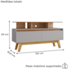 Rack Bancada Tv 50 Pol 120 cm Rubi Cinamomo Off White BECHARA