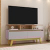 Rack Bancada Tv 50 Pol 120 cm Rubi Cinamomo Off White BECHARA