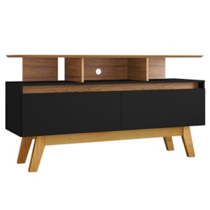Rack Bancada Tv 50 Pol 120 cm Rubi Cinamomo Preto BECHARA Rack Bancada Tv 50 Pol 120 cm Rubi Cinamomo Preto BECHARA