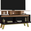 Rack Bancada Tv 50 Pol 120 cm Rubi Cinamomo Preto BECHARA