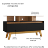 Rack Bancada Tv 50 Pol 120 cm Rubi Cinamomo Preto BECHARA