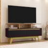 Rack Bancada Tv 50 Pol 120 cm Rubi Cinamomo Preto BECHARA