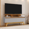 Rack Bancada Tv 50 Pol 120 cm Rubi Naturalle Off White BECHARA